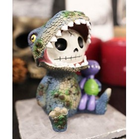 Ebros Figurine squelette Vaudou en forme dos à fourrure de Rex le Tyrannosaure et de dinosaure violet 10,2 cm de haut