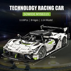 Super Voiture de Sport Briques de Construction Sets,Jouets de Modèle de Voiture léchelle 1:14,Ensemble de Construction de Vo