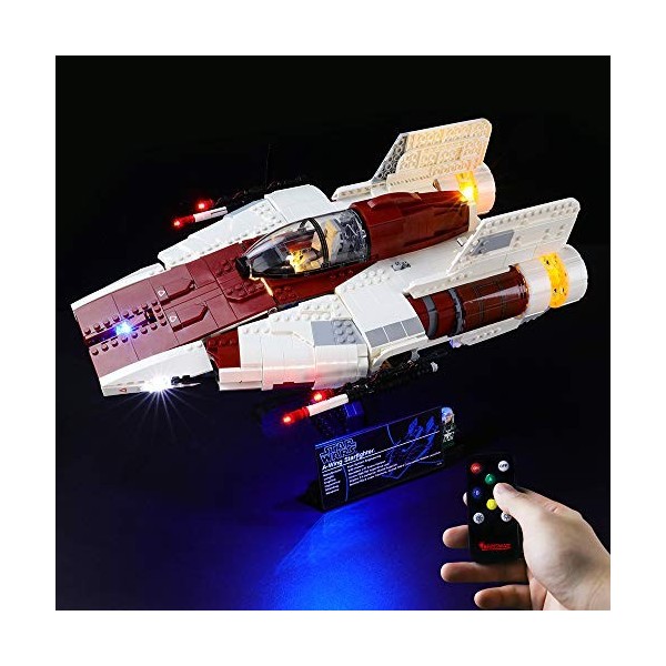 BRIKSMAX Kit de LED pour A-Wing Star Fighter,Compatible avec la Maquette Lego 75275, La Maquette de Construction nest Pas In