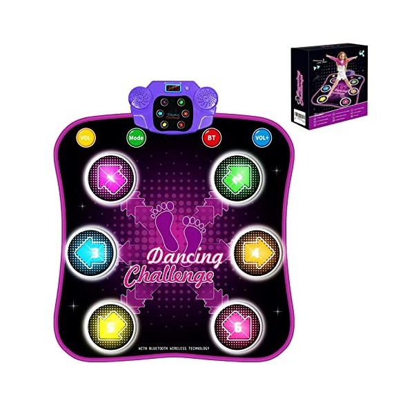 Aucrsozk Enfants Tapis de Danse pour Filles 3 4 5 6 7 8 9 10+ Ans avec Bluetooth, Interactif Musical Tapis Danse pour Cadeau 