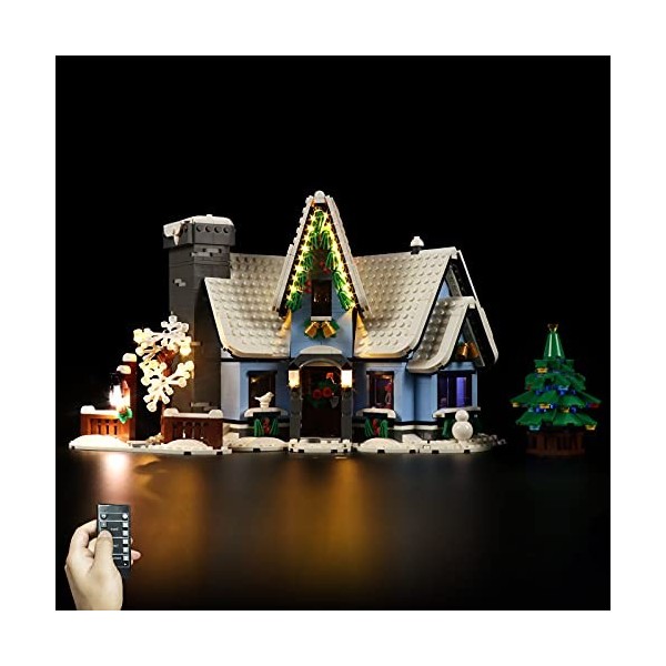 cooldac Kit déclairage pour Lego Santas Visit 10293 - Kit déclairage avec télécommande compatible avec Lego 10293 lumière
