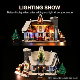 cooldac Kit déclairage pour Lego Santas Visit 10293 - Kit déclairage avec télécommande compatible avec Lego 10293 lumière