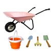 KOVOME Jeu de brouette en métal pour enfant - Petit chariot de jardinage - Outils de cour - Cadeau pour garçons et filles