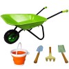 KOVOME Jeu de brouette en métal pour enfant - Petit chariot de jardinage - Outils de cour - Cadeau pour garçons et filles