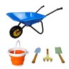 KOVOME Jeu de brouette en métal pour enfant - Petit chariot de jardinage - Outils de cour - Cadeau pour garçons et filles