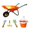 KOVOME Jeu de brouette en métal pour enfant - Petit chariot de jardinage - Outils de cour - Cadeau pour garçons et filles