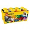 Lego Classic 10696 Lot de 3 boîtes de construction Lego de taille moyenne avec plaque de construction verte 11023 et sac en p