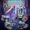 HOGOKIDS Technic Robots télécommandés avec lumière LED - 5 in 1 RC Jouets de construction Tank Auto Tracked Racer avec App té