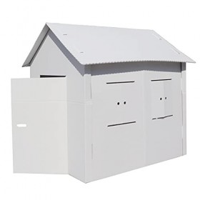smiley pack Maison de jeu en carton pour enfants - 114 x 89 x 111 cm - Maison en carton pour enfants - XXL - Carton de bricol