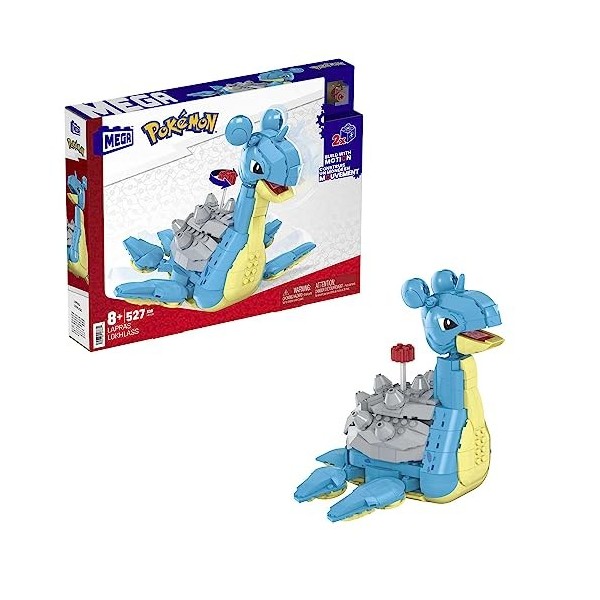 MEGA Pokémon Coffret Jouet Construction Lokhlass Figurine Articulée Animée avec 527 Pièces, 18 Cm, À Collectionner, Jouet Enf