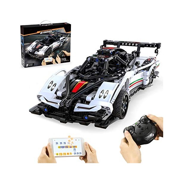 YaYashow Technic Voiture - La Voiture de Sport Italienne Jeux de Construction avec Moteur et 2.4G Telecommande, 457 Pièces Br