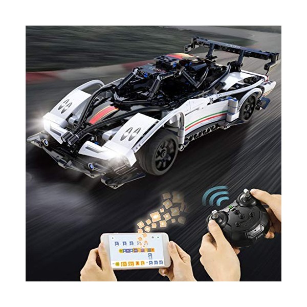 YaYashow Technic Voiture - La Voiture de Sport Italienne Jeux de Construction avec Moteur et 2.4G Telecommande, 457 Pièces Br