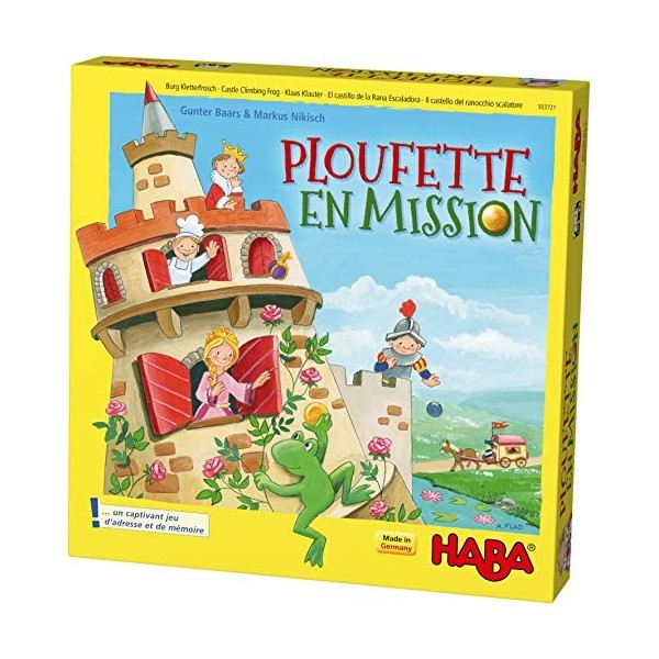 HABA- Ploufette en Mission Mémo dadresse passionnant avec Construction en 3D et Grenouille descalade à Tirer du Bois | Jeu 