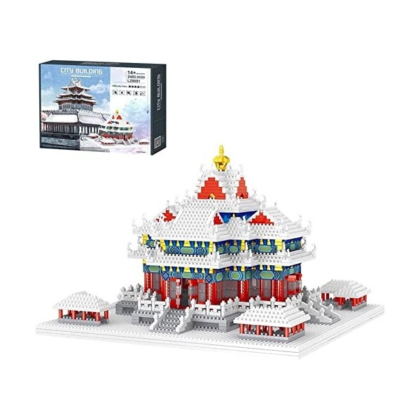 Architecture De Palais Chinois Antique Blocs De Construction,2483PCS Classique La Tour Jeu De Construction Avec Bloc De Monta