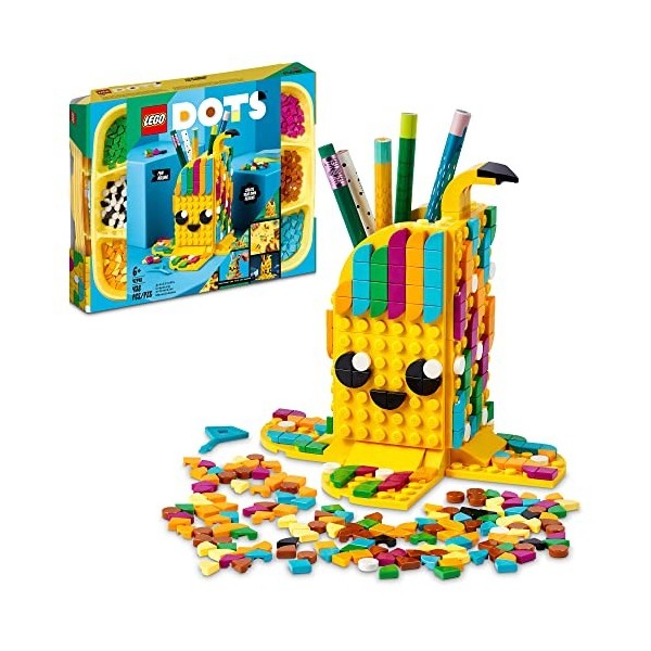 LEGO DOTS Cute Banana – Pen Holder 41948 DIY Craft Kit. Customizable Room Decor Piece That Kids can Decorate with Bright, Col