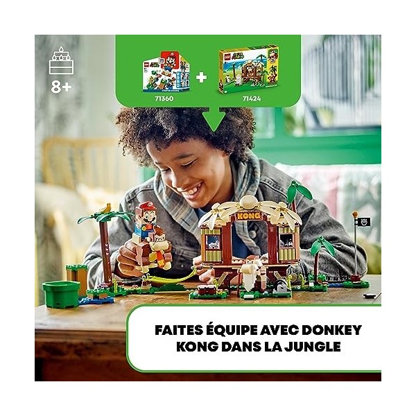 LEGO 71424 Super Mario Ensemble dExtension La Cabane de Donkey Kong, Jouet de Construction avec 2 Personnages, à Combiner av