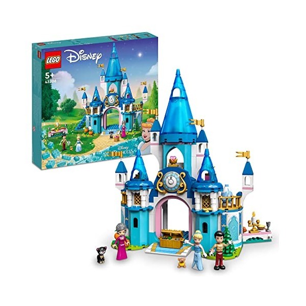 LEGO 43206 Disney Princess Le Chteau De Cendrillon Et du Prince Charmant, Jouet De Maison De Poupée, Filles Et Garçons De 5 A