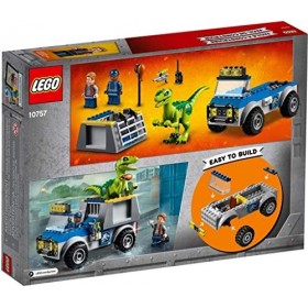 LEGO Juniors Jurassic World - Le Camion de Secours des Raptors - 10757 - Jeu de Construction, Multicolore