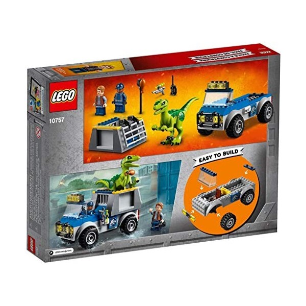 LEGO Juniors Jurassic World - Le Camion de Secours des Raptors - 10757 - Jeu de Construction, Multicolore