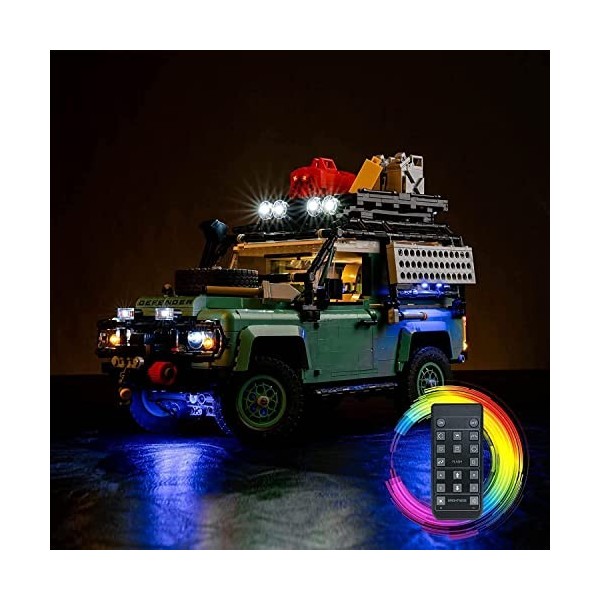 Kit déclairage pour Lego 10317 Land Rover Classic Defender 90 Pas Un modèle Lego , Kit déclairage LED télécommandé Compati