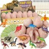 NCKIHRKK Dinosaure Jouet pour Enfant 4 5 6 7 8 9 Ans, 12 Pièces Oeufs Dino Dinausore Jouet, Cadeau Jouet Garcon 4-9 Ans, Kit 