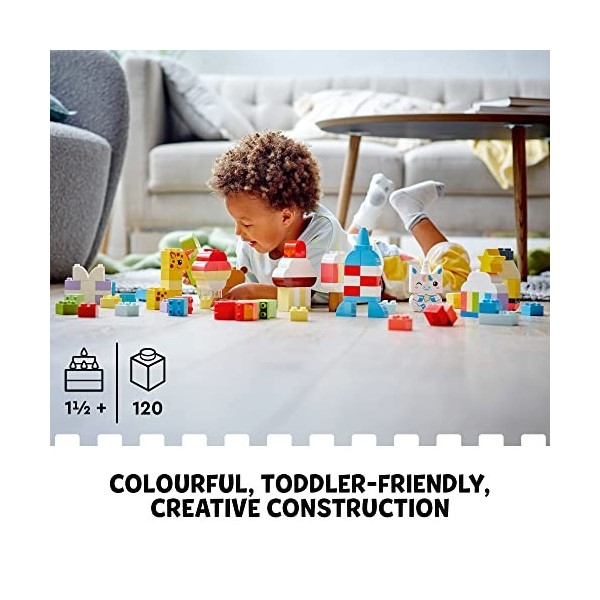 LEGO DUPLO Creative Building Time 10978 Colorful Construction Toy for Preschoolers Aged 18 Months and up 120 Pieces 