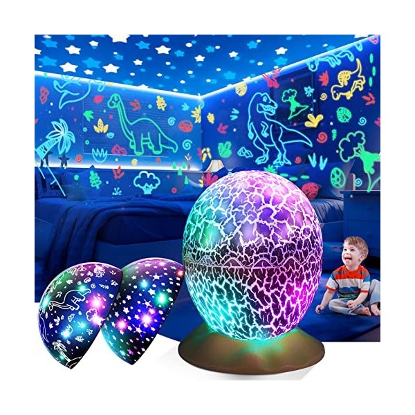 Eala Veilleuse de Dinosaure pour Enfants, Cadeau d'anniversaire pour 3-8 Ans  Jouets pour Enfants Dimmable 3D LED Veilleuse Jouets pour Enfants pour 3-10 Ans  Cadeau pour Enfants