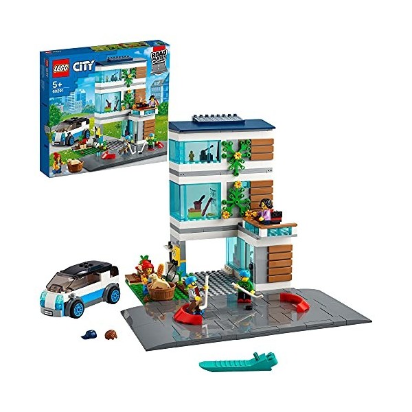 LEGO 60291 City La Maison familiale, Set de Construction de Maisons de Poupées Modernes avec Plaquettes Routières