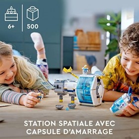 LEGO 60349 City La Station Spatiale Lunaire, Inspiré de la NASA, Modèle de Rover Spatial, Jouet 5 Minifigurines dAstronautes