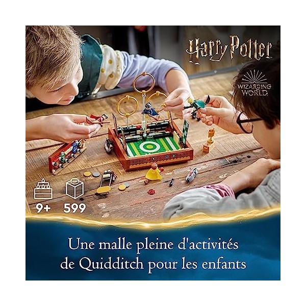 LEGO 76416 Harry Potter La Malle de Quidditch, Jouet pour 1 Joueur ou 2 Joueurs avec Minifigurines Draco Malefoy, Cedric Digg