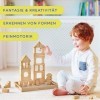 Merle Toys - Blocs de Construction en Bois à partir de 2 Ans, Jouet Montessori, Jouet éducatif, Jouet en Bois, Jeu de motrici