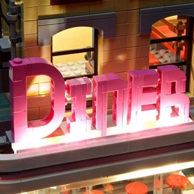 BRIKSMAX Kit de LED pour Downtowm Diner, Compatible avec la Maquette Lego 10260 La Maquette de Construction nest Pas Incluse