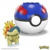 Mega Construx Pokemon Poke Ball et Figurine Héricendre à Construire, Jeu de Briques de Construction, 28 Pieces, pour Enfant d