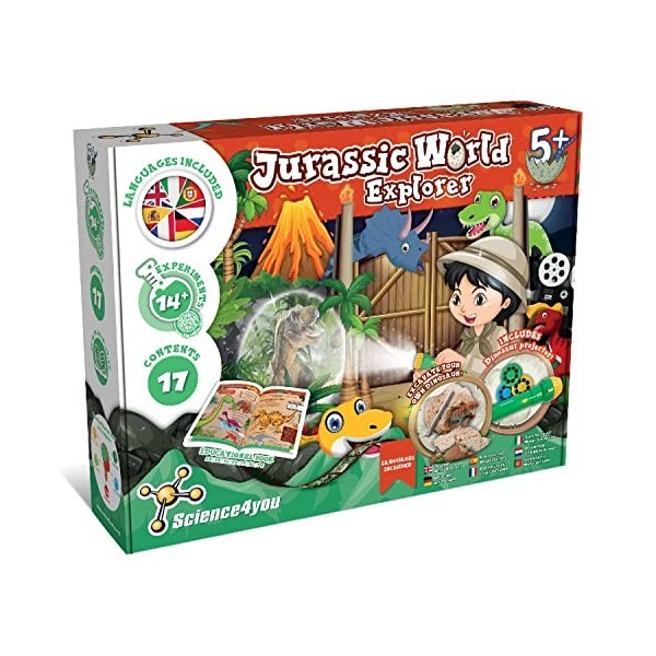 Science4you Explorateur de Jurassic World - Kit Science et Jeu Dinosaure dans Joeut 4 5 6+ Ans pour Garçon Fille avec 14+ Exp