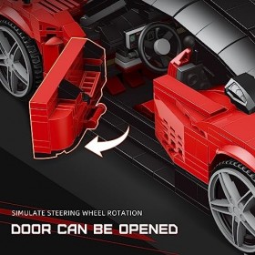 Mould King 10041 Technic Supercar Building Blocks Sets, 1278 Pièces Rouge Supercar Modèle Jouets pour Adultes et Adolescents