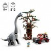 LEGO 76960 Jurassic Park La Découverte du Brachiosaure, Jouet de Dinosaure avec Grande Figurine Dino et Voiture Jeep Wrangler