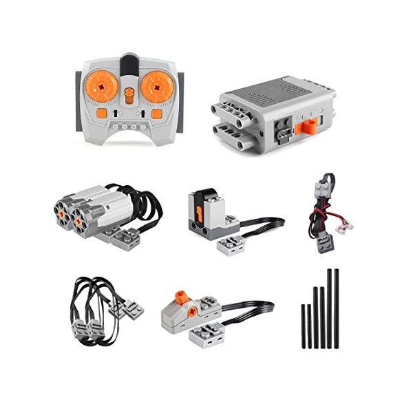 MISINI 25 pièces Power Functions Motor Set, Science and Technology Power Motor Kit, 1L/2M/1Servo Moteurs,Télécommande Batteri