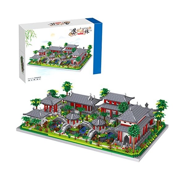 Auspcers Blocs de Construction darchitecture Chinoise, 3930PCS Chinois Suzhou Classique Jardin Bloc De Construction, Mini Bl