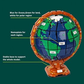 LULUFUN Jeu de Blocs de Construction Globe, modèle de Jeu de Construction Globe pour Adultes, modèle de décoration intérieure