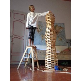 BLOC chêne - Sac Rose - Jeu de Construction de 400 planchettes pour Les Amoureux du Bois