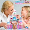 Princesse Château Blocs de Construction,Princess Château Jeu de Construction,Rose Château Royal Jouet,STEM Roleplay Cadeau d