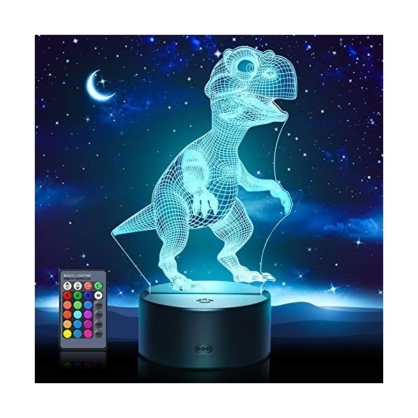 Tesoyzii Cadeau Enfant 2 3 4 5 6 7 8 9 10 Ans Garcon, Lampe 3D Dinosaure Spinosaure Jouet Enfant 2 3 4 5 6 7 8 9 10 Ans Garco