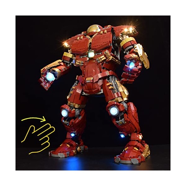 Soshu Kit de LED pour Lego 76210 Hulkbuster, Kit d’éclairage Compatible avec Lego 76210 - Non Inclut Jeu de Construction