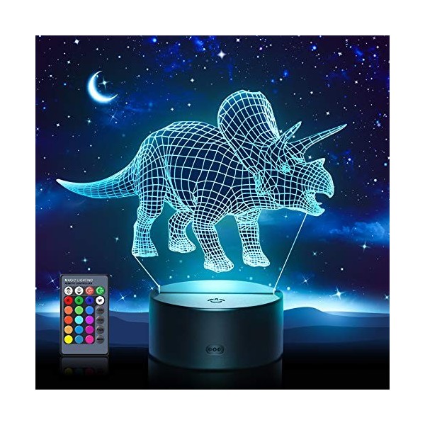 Tesoyzii Cadeau Enfant 2 3 4 5 6 7 8 9 10 Ans Garcon, Lampe 3D Dinosaure Spinosaure Jouet Enfant 2 3 4 5 6 7 8 9 10 Ans Garco