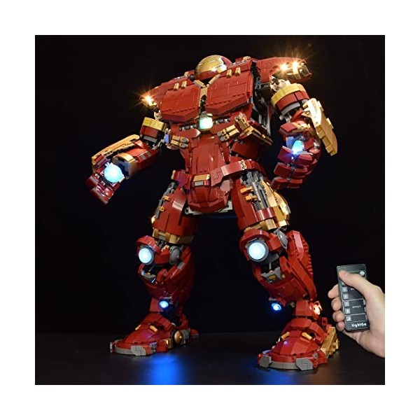 Soshu Kit de LED pour Lego 76210 Hulkbuster, Kit d’éclairage Compatible avec Lego 76210 - Non Inclut Jeu de Construction