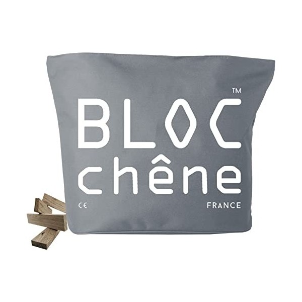 BLOC chêne - Sac Classic Gris - Jeu de Construction de 400 planchettes pour Les Amoureux du Bois