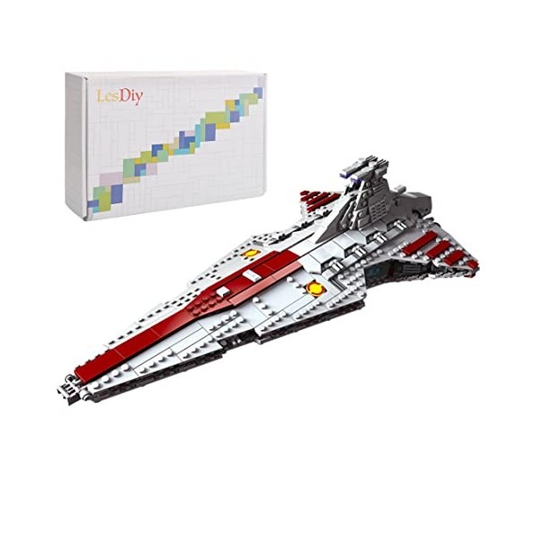 Technic Vaisseau Spatial Star Destroyer Jeu de Construction, Space Wars pour Venator Class Republic Attack Cruiser MOC Blocs 