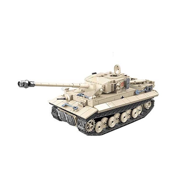 GXZZ Char Militaire Jouet, 978 Pièces Tank Militaire WW2 Jeu de Construction avec Mini Figurine, Compatible avec Lego - Char 