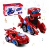 Highttoy Voiture Dinosaure Transformable pour Enfants 3-6 Ans, Voiture Transformateur Jouet Enfant Electrique Voiture Transfo