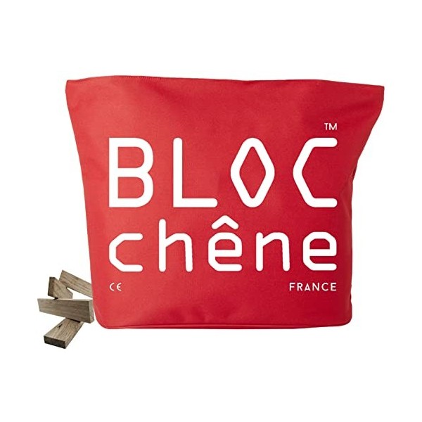 BLOC chêne - Sac Rouge - Jeu de Construction de 400 planchettes pour Les Amoureux du Bois